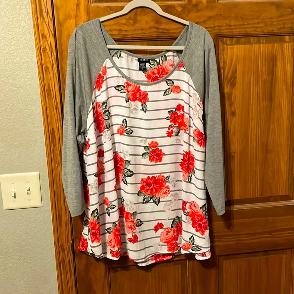Baseball Tee; Never Worn; Three Quarter Length Sleeves